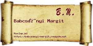 Babcsányi Margit névjegykártya