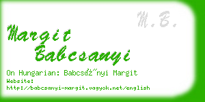 margit babcsanyi business card